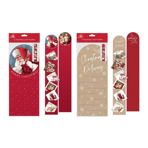 2 PACK TRADITIONAL DESIGN CHRISTMAS CARD HOLDERS
