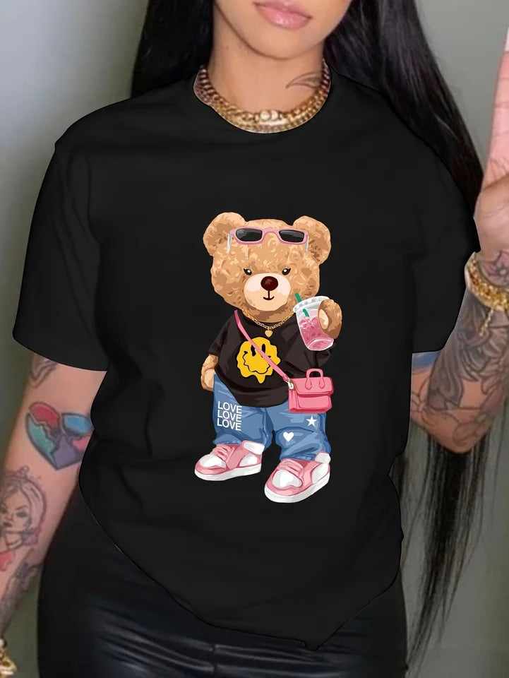Little Bear Print T Shirt